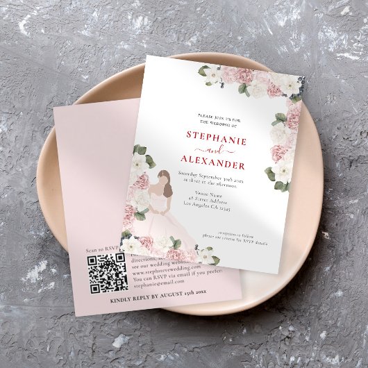 Papier Motif de mariée à budget Dusty rose Florals