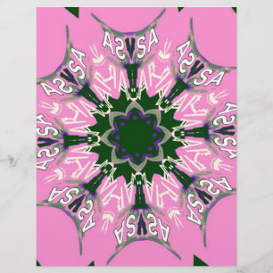 Papier Motif de mode floral mignon noir et rose monogramm