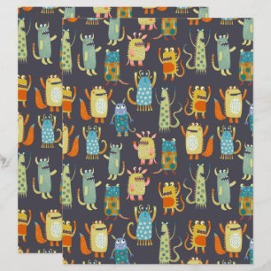 Papier Motif de monstres amusants
