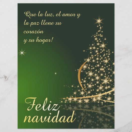 Papier Motif de Noël vert avec arbre de Noël. (Devant)