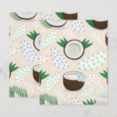 Papier Motif de noix de coco coloré (Devant / Derrière)