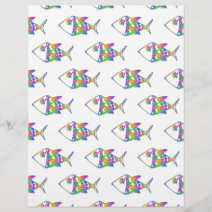 Papier Motif de poisson Abstrait