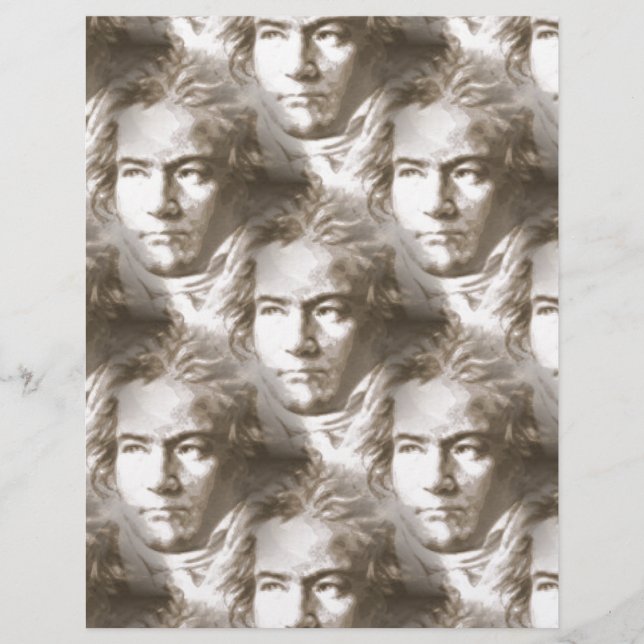 Papier Motif de portrait Beethoven (Devant)