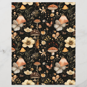 papier motif de scrapbook à champignons colorés