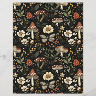 papier motif de scrapbook à champignons colorés