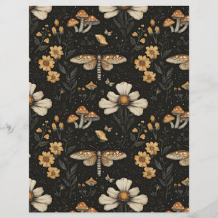 papier motif de scrapbook à champignons colorés