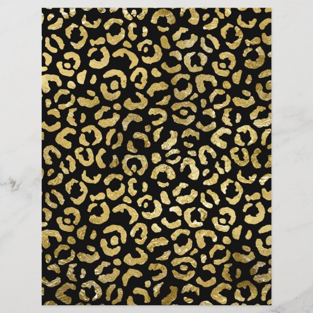 Papier Motif de scrapbook Leopard Or (Devant)
