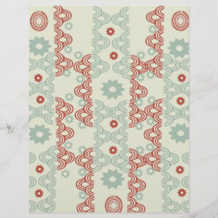 Papier Motif demi-cercle rouge et vert :