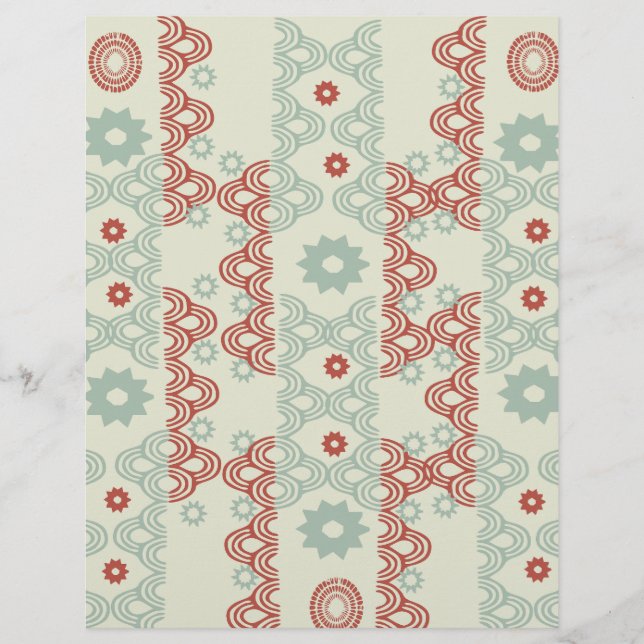 Papier Motif demi-cercle rouge et vert : (Devant)