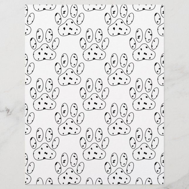 Papier Motif d'empreinte de patte de dalmatien (Devant)