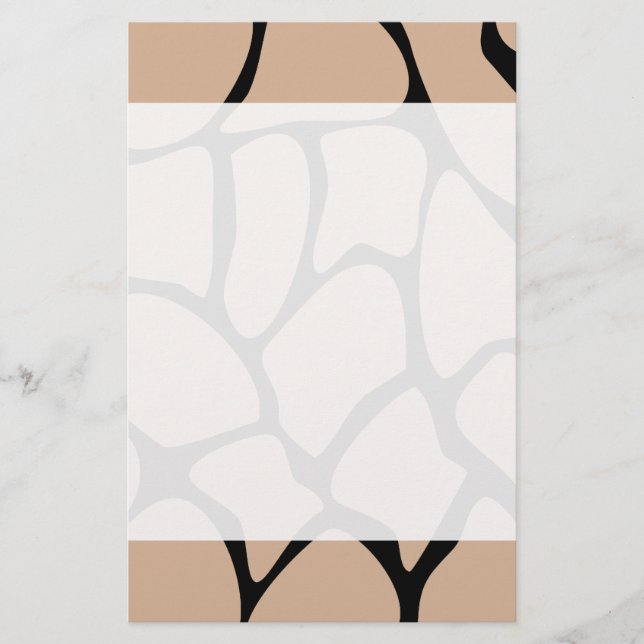 Papier Motif d'impression Giraffe en beige. (Devant)