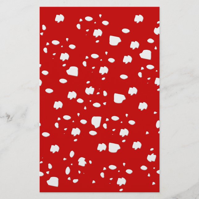 Papier motif dot avec champignon de tabouret rouge (Devant)