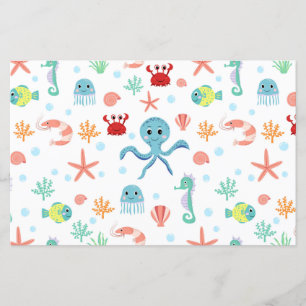 Papier Motif du monde marin