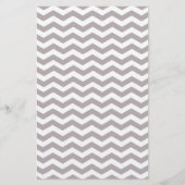 Papier Motif élégant de Zigzag Chevron gris clair et blan (Devant)