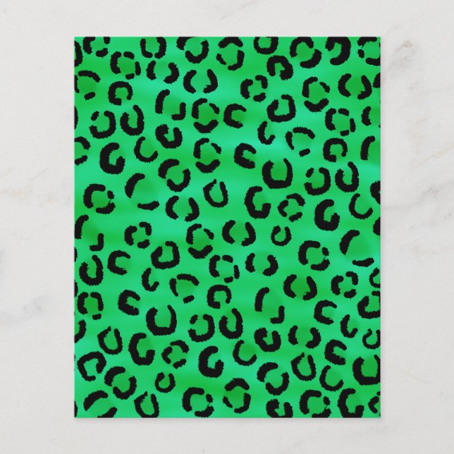 Papier Motif Empreinte de léopard couleur émeraude. (Devant)