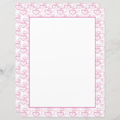 Papier Motif en forme de coeur rose (Devant / Derrière)