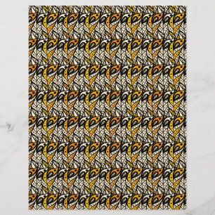 Papier Motif en plumes de paon noir et or Whimsical