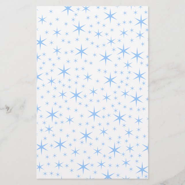 Papier Motif Étoiles Bleu Clair. (Devant)