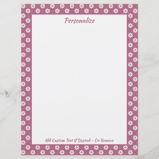 Papier Motif Fleur violet Retro 60s Personnaliser (Devant)