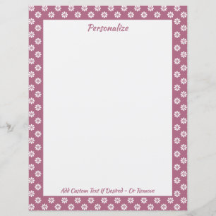 Papier Motif Fleur violet Retro 60s Personnaliser