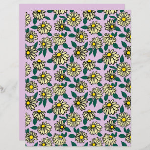 Papier Motif floral jaune