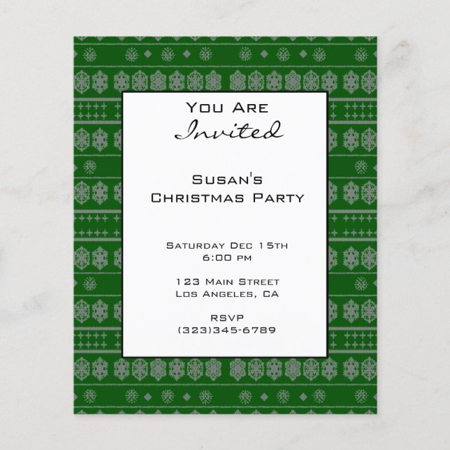 Papier Motif Green Snowflake (Devant)