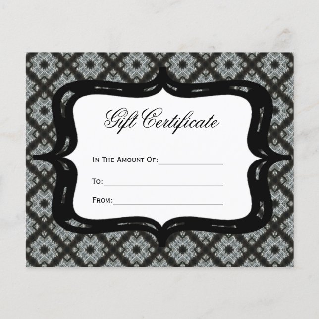 Papier Motif gris certificat cadeau (Devant)