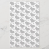 Papier Motif gris du milieu du siècle Silhouette (Dos)