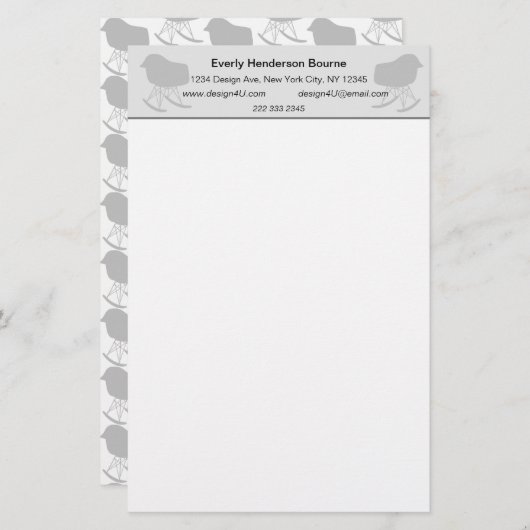 Papier Motif gris du milieu du siècle Silhouette (Devant / Derrière)