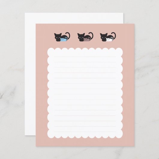 Papier Motif II de chat mignon (Devant / Derrière)