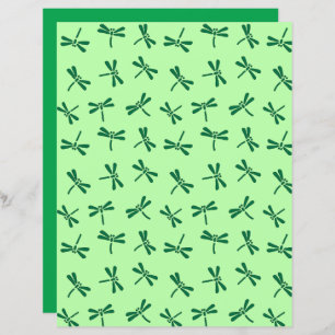 Papier Motif japonais de libellules, Jade vert clair