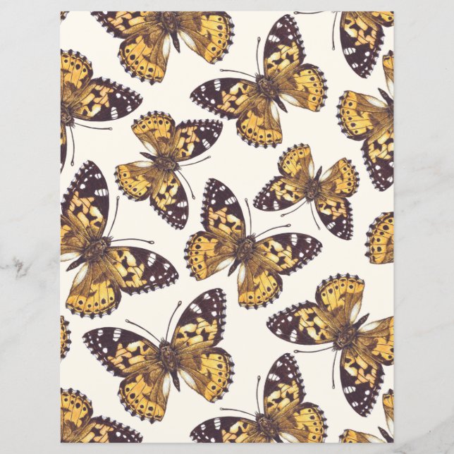 Papier Motif papillon de femme peinte (Devant)
