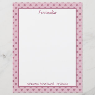 Papier Motif personnalisé de bisous aux lèvres roses tend