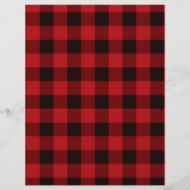Papier Motif plat noir rouge classique (Devant)