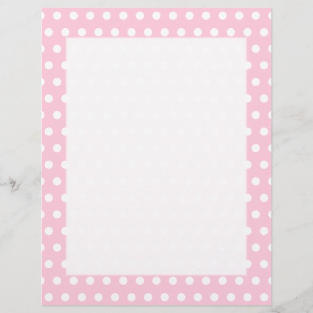 Papier Motif Pois rose et blanc. (Devant)