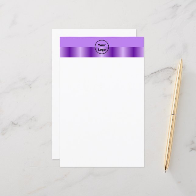 Papier Motif professionnel dégradé violet (Devant/Arrière en situation)