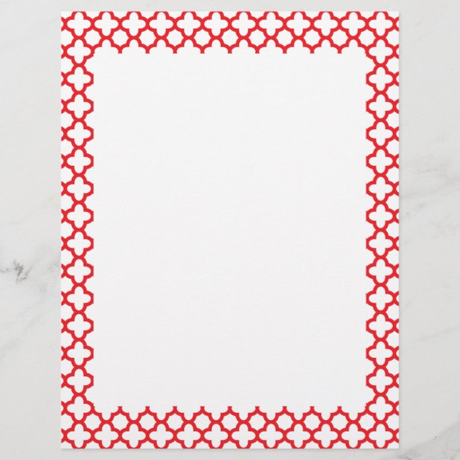 Papier Motif Red Quatrefoil (Devant)