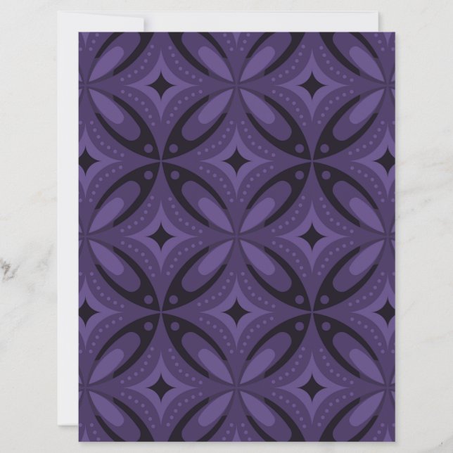 Papier Motif rétro couleur violet foncé (Devant)