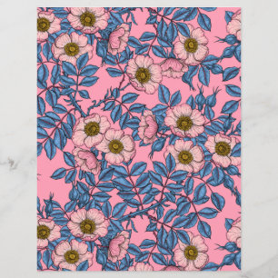 Papier Motif rose de chien