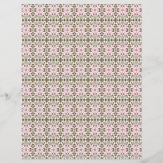 Papier motif rose et marron sur un arrière - plan blanc (Devant)