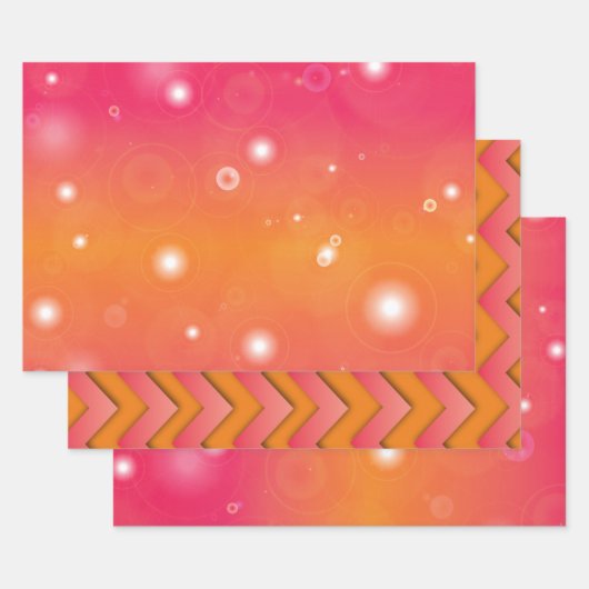 Papier Motif rose et orange (Lot)