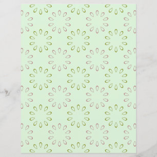 Papier Motif rose et vert