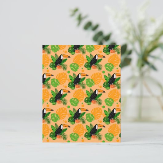Papier Motif sans couture d'oiseau toucan tropical (Debout devant)