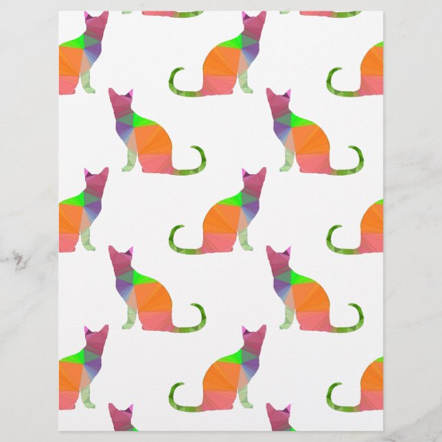 Papier Motif Silhouette de chat à basse densité (Devant)
