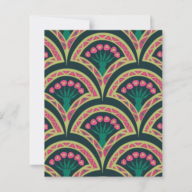 Papier motif vert en forme de coque (Devant)