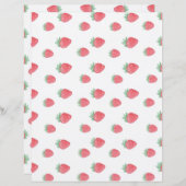 Papier Motif vintage à la fraise (Devant / Derrière)