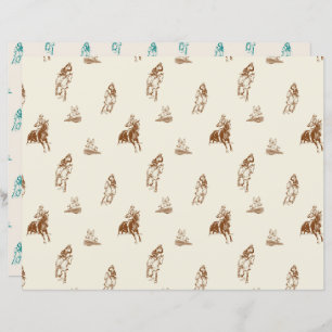Papier Motif vintage Cheval équitation