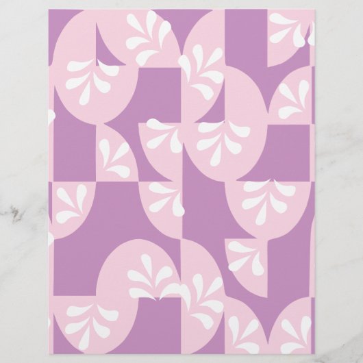 Papier Motif violet, rose et blanc : (Devant)