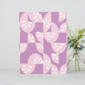 Papier Motif violet, rose et blanc : (Debout devant)
