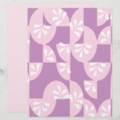 Papier Motif violet, rose et blanc : (Devant / Derrière)